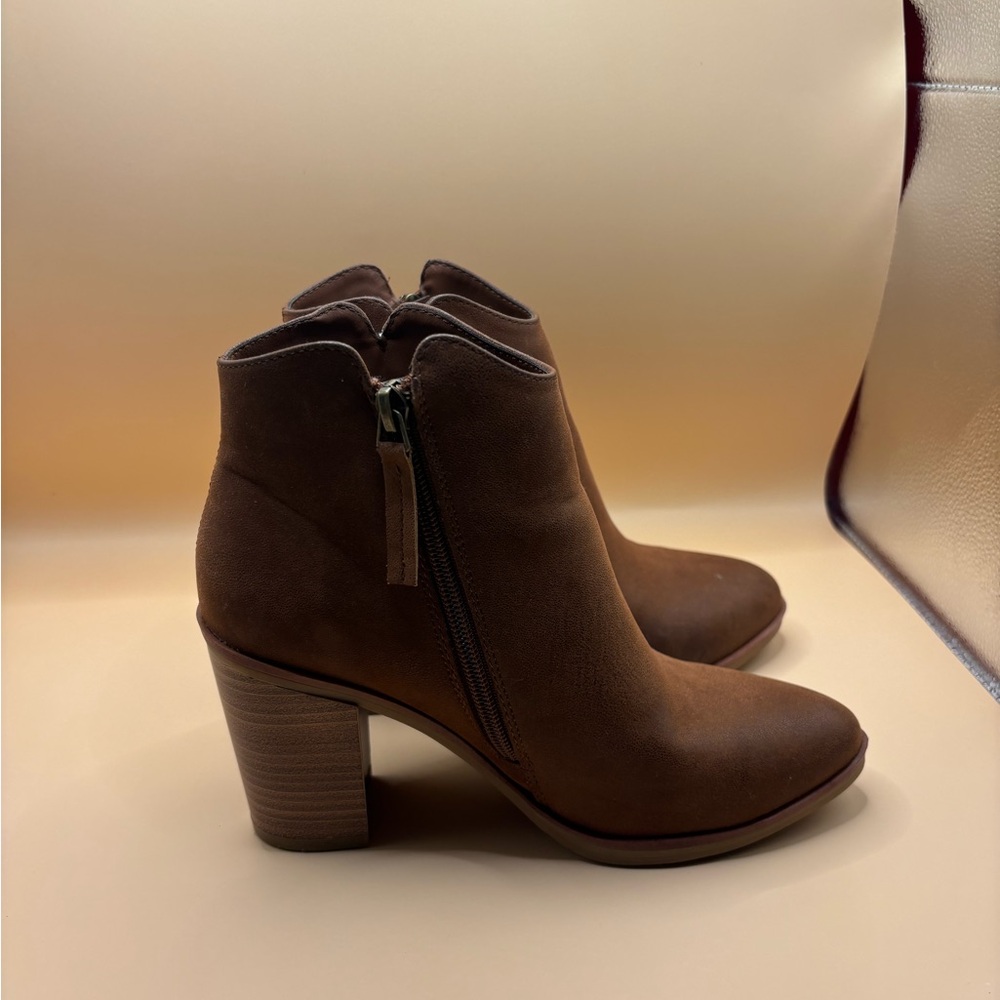 MIA Brown Ankle Booties with Zipper